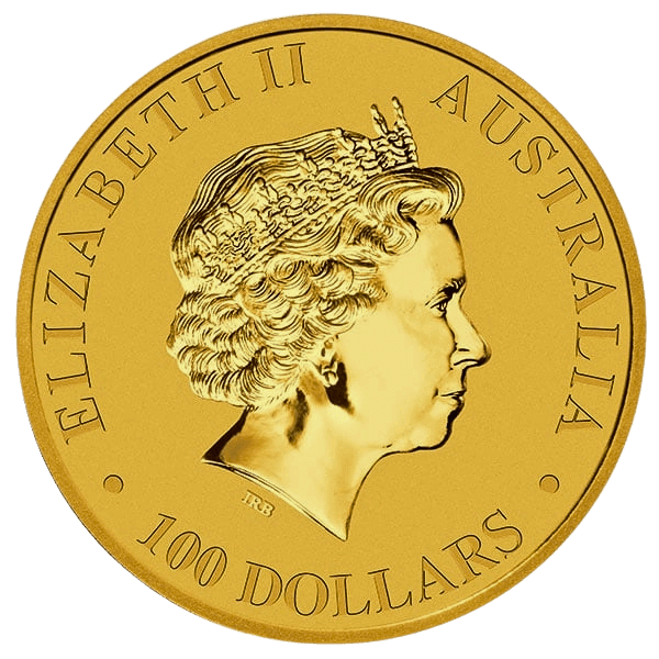 Australian Gold Kangaroo obverse showing monarch portrait